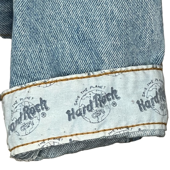 Hard Rock Cafe Save The Planet Montreal Denim Jean Trucker’s Jacket Men’s Small - Picture 10 of 15